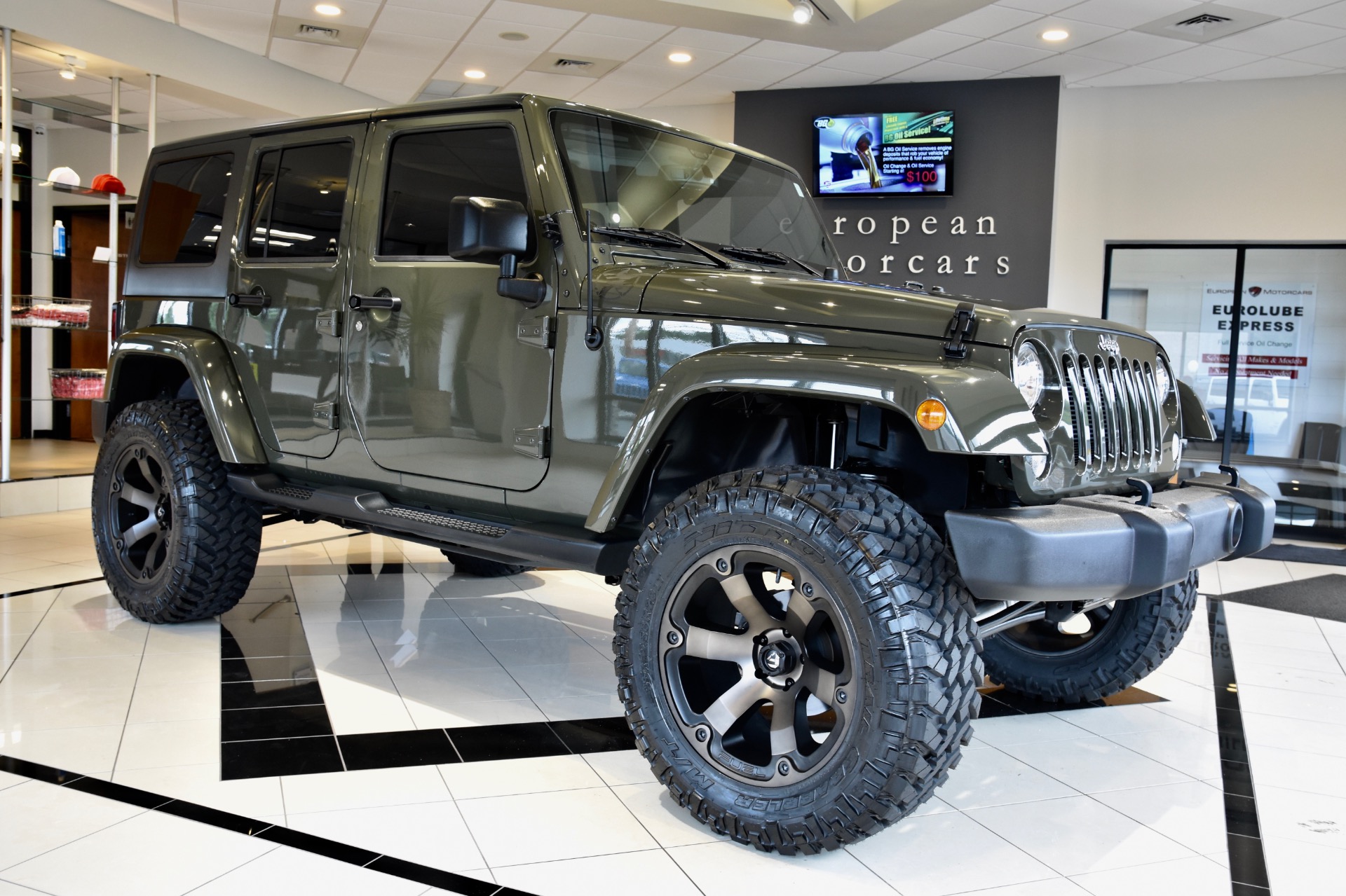 Used 2015 Jeep Wrangler Unlimited Custom Lifted Sahara For Sale (Sold) | European Motorcars Stock #641440 Used 2015 Jeep Wrangler Unlimited Custom Lifted Sahara For Sale (Sold) | European Motorcars Stock #641440